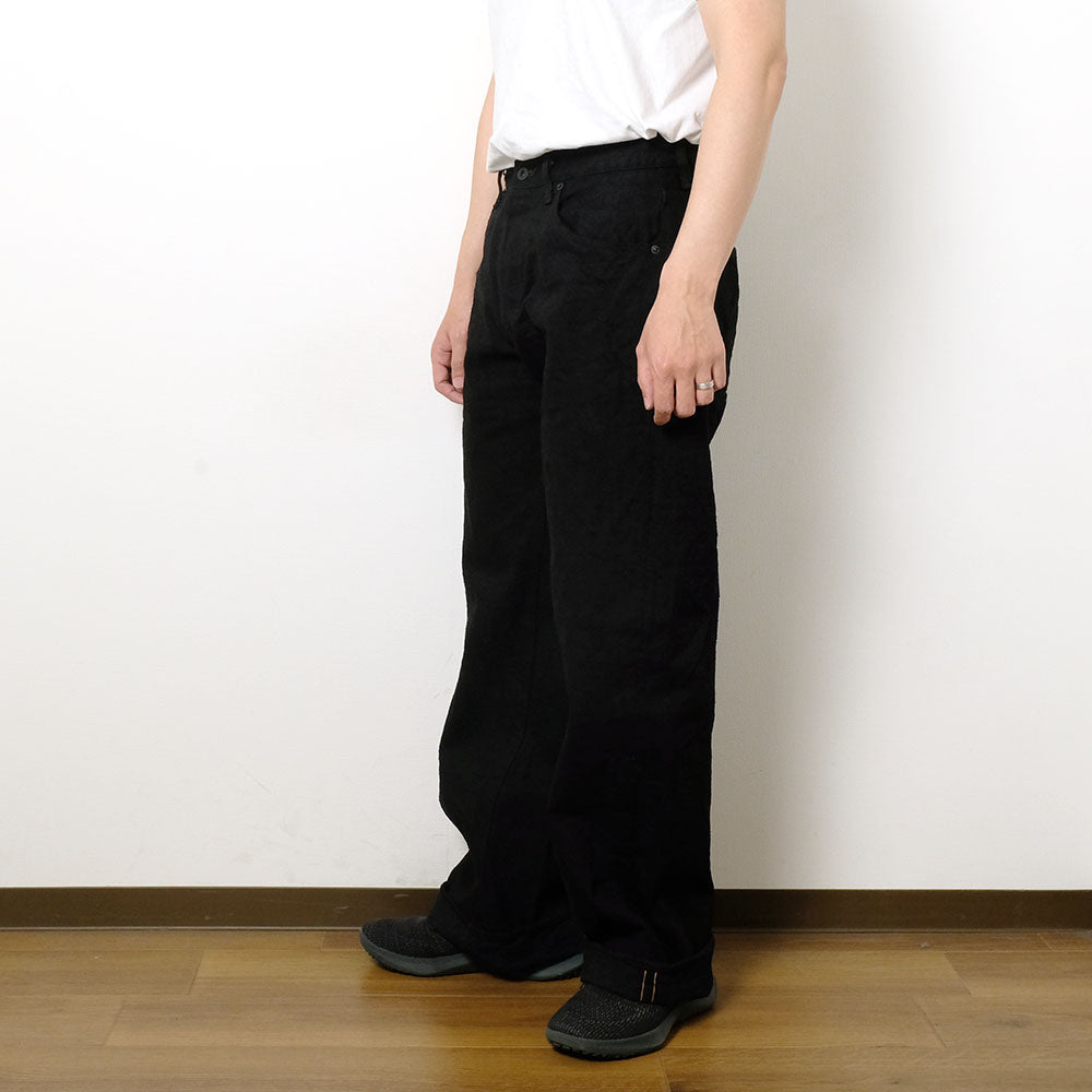 ONI DENIM - Super Wide Straight - 15oz Crushed Concrete Denim - Black X Black - KABUKI SELVEDGE - ONI-222CCD