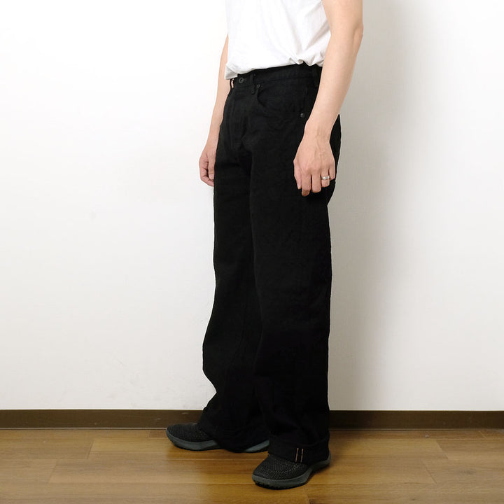 ONI DENIM - Super Wide Straight - 15oz Crushed Concrete Denim - Black X Black - KABUKI SELVEDGE - ONI-222CCD