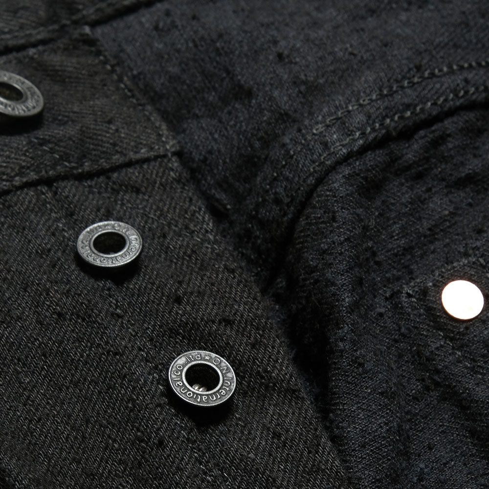 ONI DENIM - Super Wide Straight - 15oz Crushed Concrete Denim - Black X Black - KABUKI SELVEDGE - ONI-222CCD