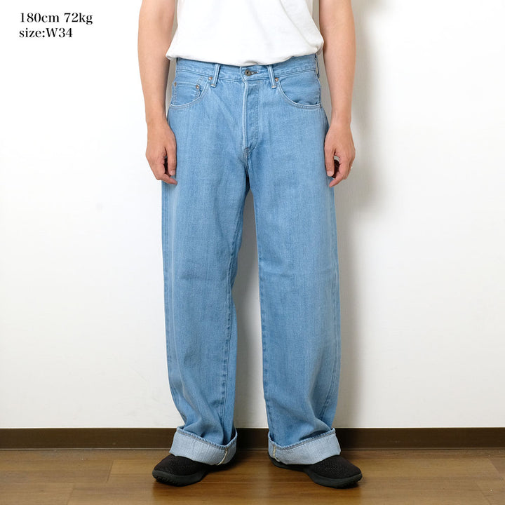 ONI DENIM - Super Wide Straight - 12oz KIRAKU Denim - Bio Bleach - ONI-222KIR-BB