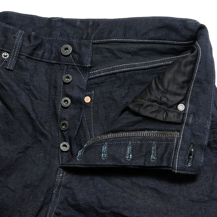 ONI DENIM - Regular Rise Neat Straight - 14oz. 14oz Indigo x Black ONI Denim - 青鬼 - ONI-246-14
