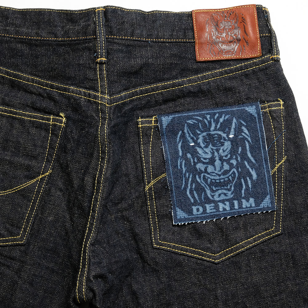ONI DENIM - Regular Rise Neat Straight - 14oz. Indigo x Beige ONI Denim - 青鬼 - ONI-246-14