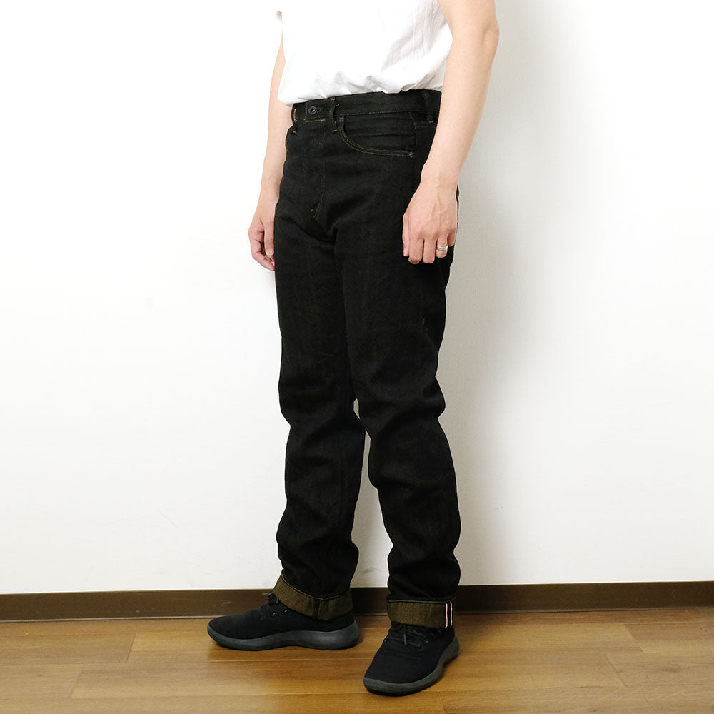 ONI DENIM - Regular Rise Neat Straight - 12.5oz Black x Olive Selvedge Denim - ONI-246BKO