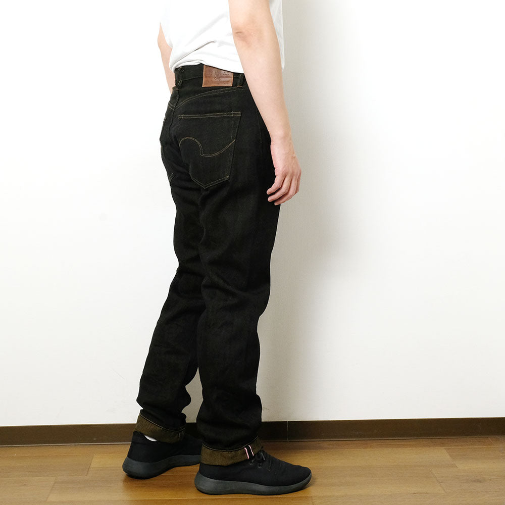 ONI DENIM - Regular Rise Neat Straight - 12.5oz Black x Olive Selvedge Denim - ONI-246BKO