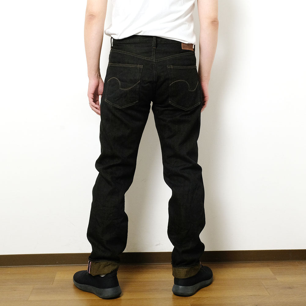 ONI DENIM - Regular Rise Neat Straight - 12.5oz Black x Olive Selvedge Denim - ONI-246BKO