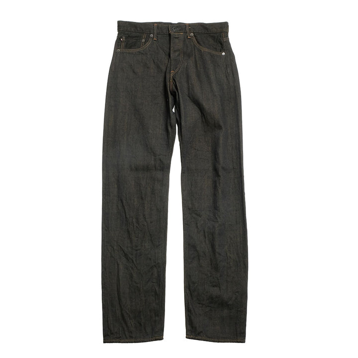 ONI DENIM - Regular Rise Neat Straight - 12.5oz Black x Olive Selvedge Denim - ONI-246BKO