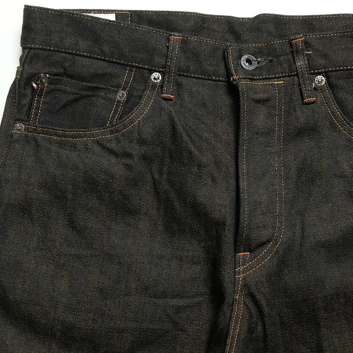 ONI DENIM - Regular Rise Neat Straight - 12.5oz Black x Olive Selvedge Denim - ONI-246BKO