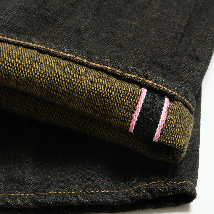 ONI DENIM - Regular Rise Neat Straight - 12.5oz Black x Olive Selvedge Denim - ONI-246BKO