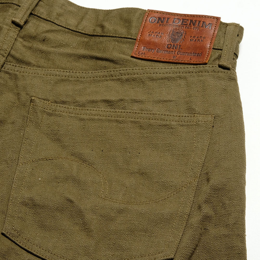 ONI DENIM - Regular Rise Neat Straight - 12oz Olive Warp and Weft Selvedge Denim - ONI-246OLOL