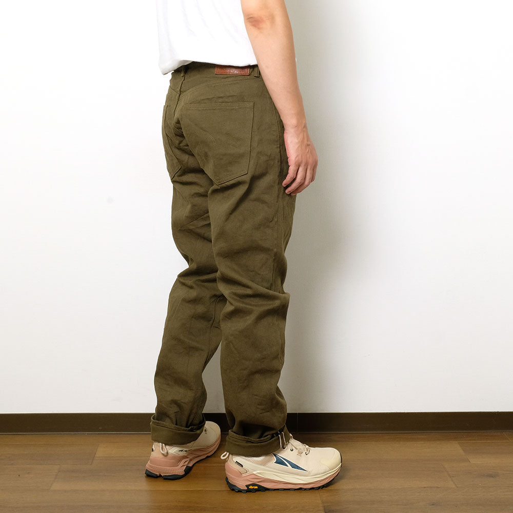 ONI DENIM - Regular Rise Neat Straight - 12oz Olive Warp and Weft Selvedge Denim - ONI-246OLOL
