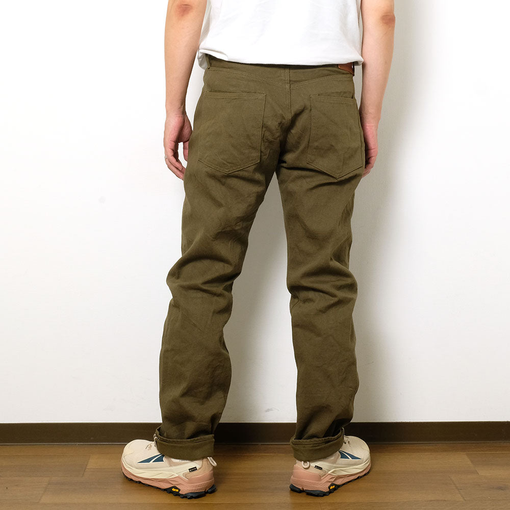 ONI DENIM - Regular Rise Neat Straight - 12oz Olive Warp and Weft Selvedge Denim - ONI-246OLOL