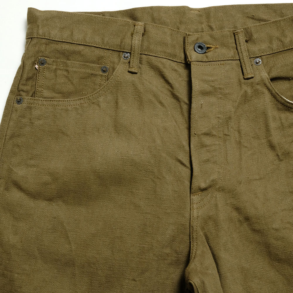ONI DENIM - Regular Rise Neat Straight - 12oz Olive Warp and Weft Selvedge Denim - ONI-246OLOL