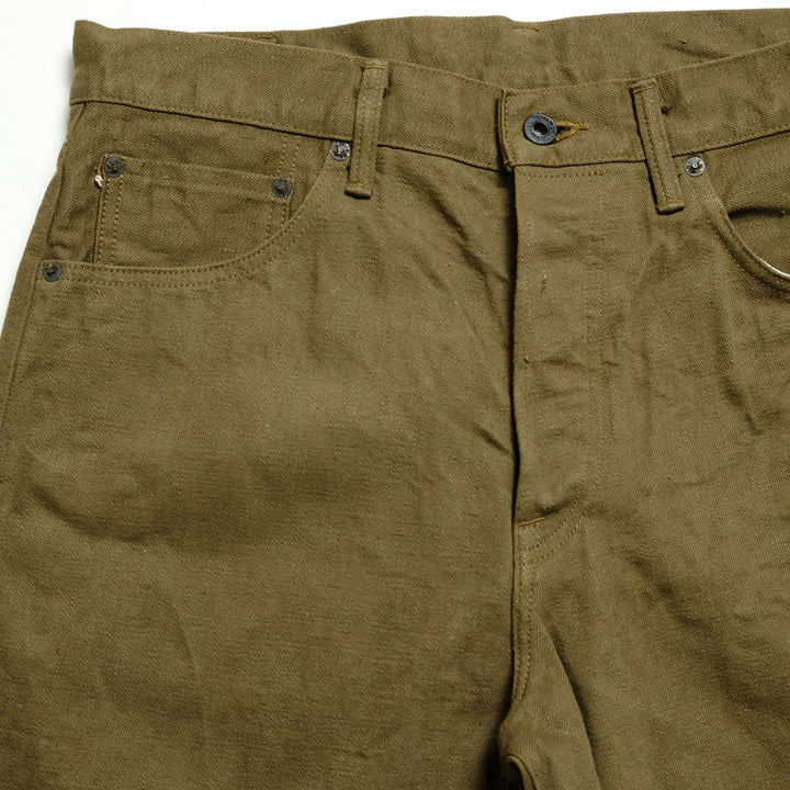 ONI DENIM - Regular Rise Neat Straight - 12oz Olive Warp and Weft Selvedge Denim - ONI-246OLOL