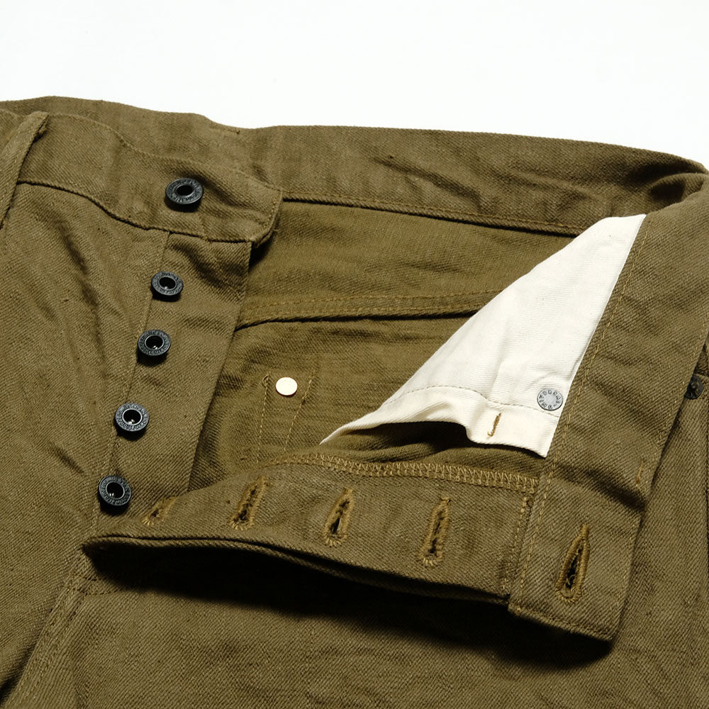 ONI DENIM - Regular Rise Neat Straight - 12oz Olive Warp and Weft Selvedge Denim - ONI-246OLOL
