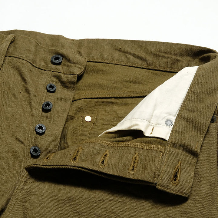 ONI DENIM - Regular Rise Neat Straight - 12oz Olive Warp and Weft Selvedge Denim - ONI-246OLOL