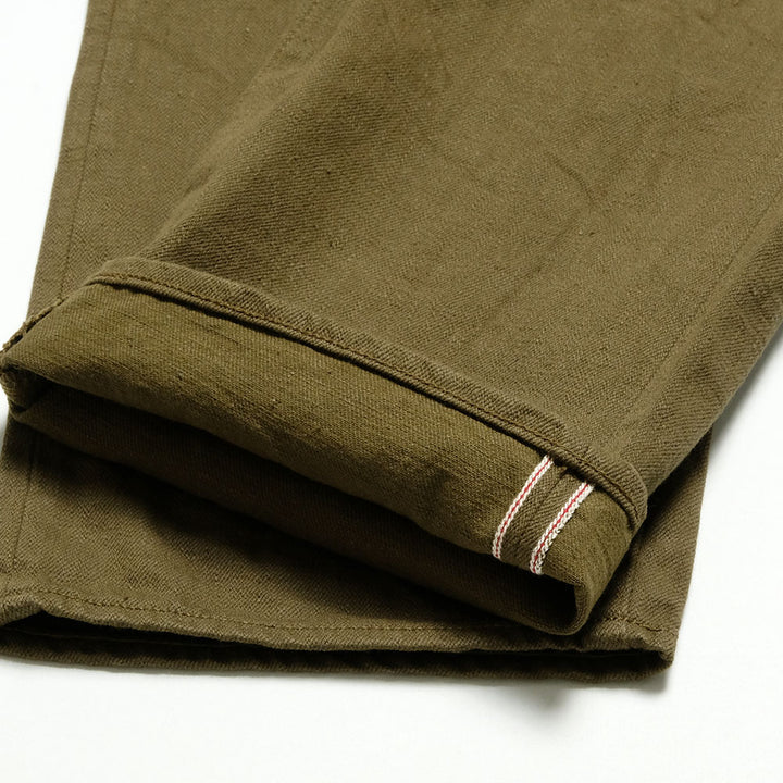 ONI DENIM - Regular Rise Neat Straight - 12oz Olive Warp and Weft Selvedge Denim - ONI-246OLOL