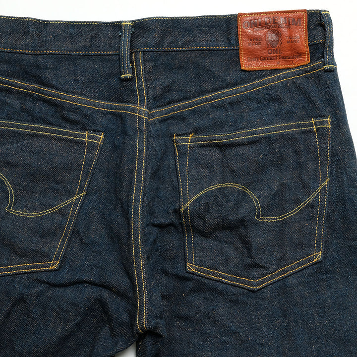 ONI DENIM - Regular Rise Neat Straight - 20oz Secret Denim - 歌舞伎耳 (緯糸柿渋色) - ONI-246ZRKA-KBR