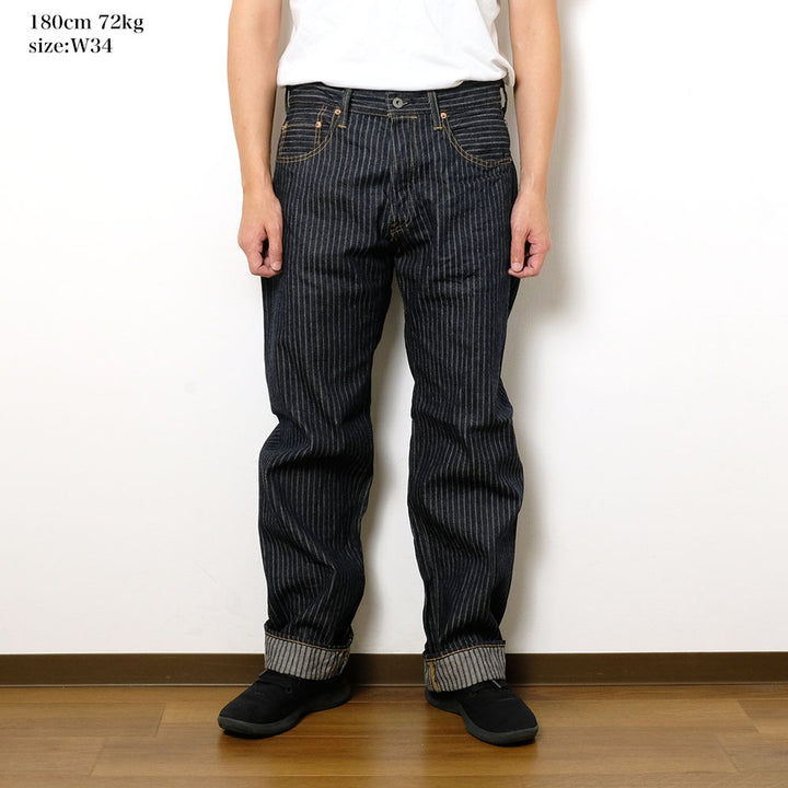 ONI DENIM - Relax Straight - Drop-Needle Stitching Jacquard Striped Denim - ONI-266HJS