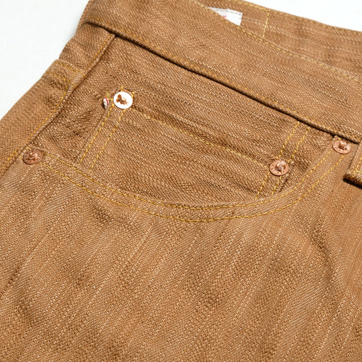 ONI DENIM - Regular Straight - 20oz Awa Kakishibu x Kinari Denim - ONI-275KAKI