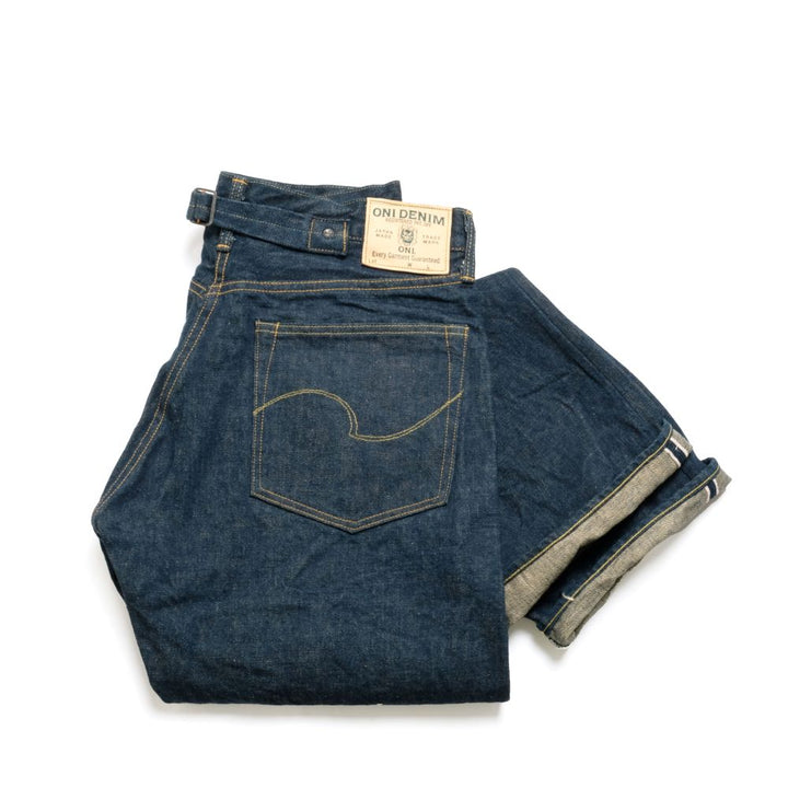 ONI DENIM - Cinch Back Loose Straight - 15oz Ishikawa-dai Denim - ONI-295ISH