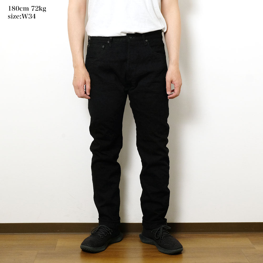 ONI DENIM - High Rise Relax Tapered - 15oz Crushed Concrete Denim - Black X Black - KABUKI SELVEDGE - ONI-902CCD