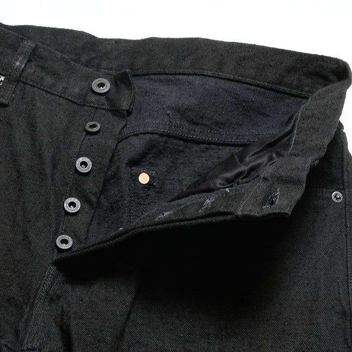 ONI DENIM - High Rise Relax Tapered - 15oz Crushed Concrete Denim - Black X Black - ONI-902CCD