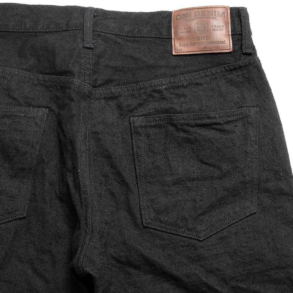 ONI DENIM - High Rise Relax Tapered - 15oz Crushed Concrete Denim - Black X Black - KABUKI SELVEDGE - ONI-902CCD