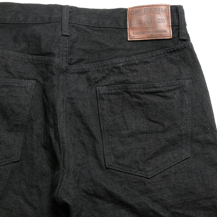 ONI DENIM - High Rise Relax Tapered - 15oz Crushed Concrete Denim - Black X Black - KABUKI SELVEDGE - ONI-902CCD