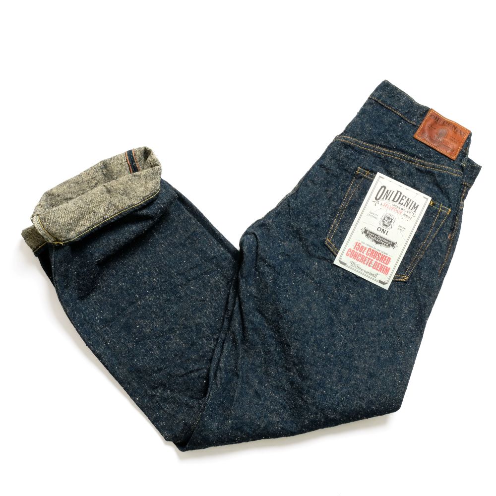 ONI DENIM - Wide Straight - 15oz Crushed Concrete Denim  - 歌舞伎耳- ONI-200CCD