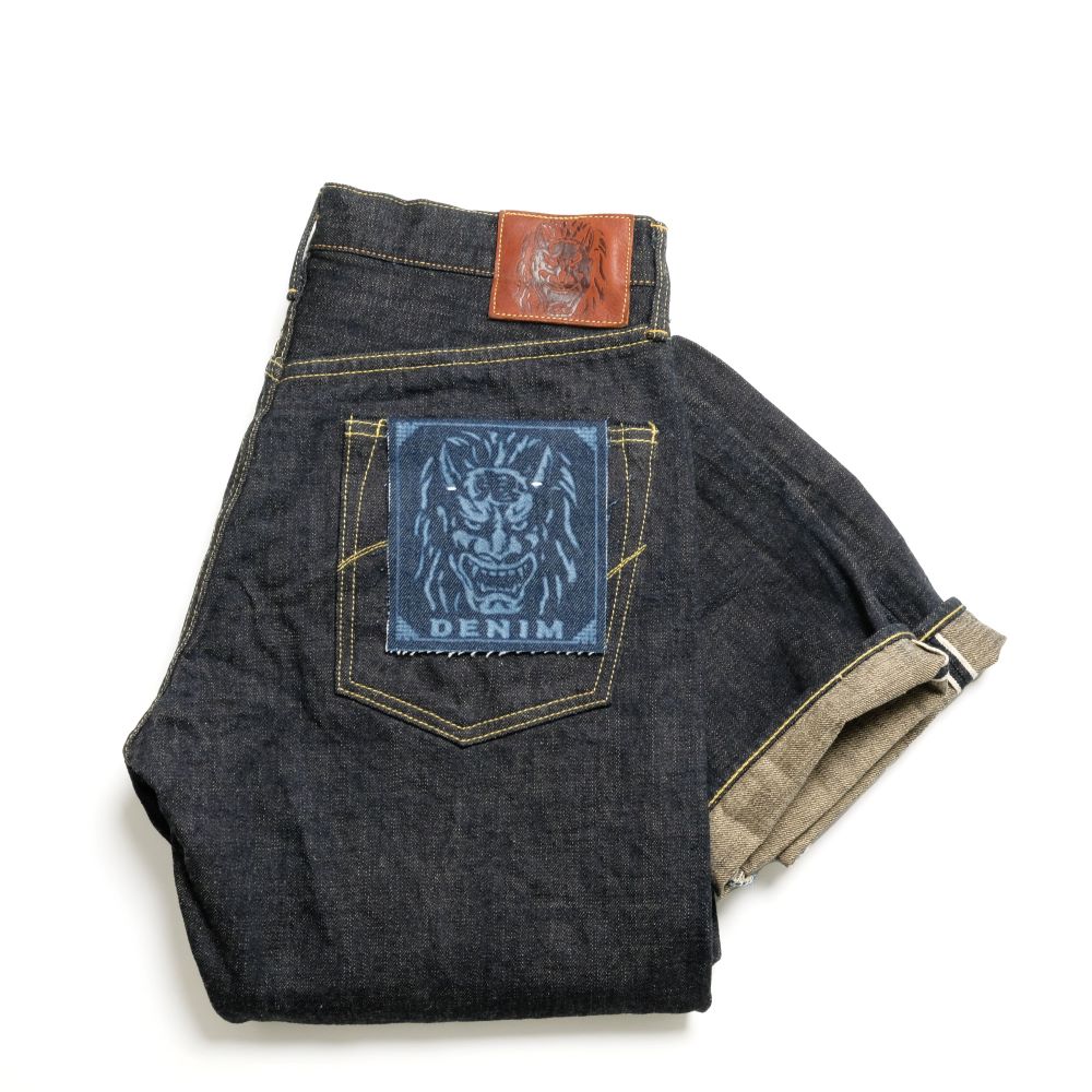 ONI DENIM - Regular Rise Neat Straight - 14oz. Indigo x Beige ONI Denim - 青鬼 - ONI-246-14