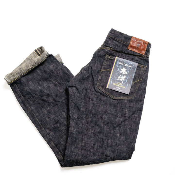 ONI DENIM - Retro Style Loose Straight - 17oz. ONI KASURI DENIM - ONI-595KA