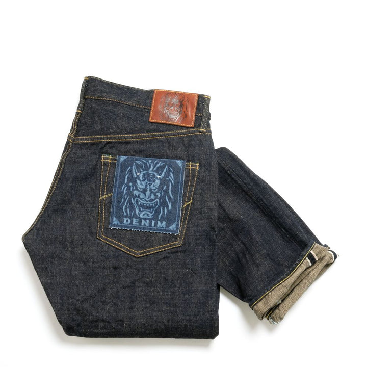 ONI DENIM - Relax Tapered - 14oz. Indigo x Beige ONI Denim - 青鬼 - ONI-622-14