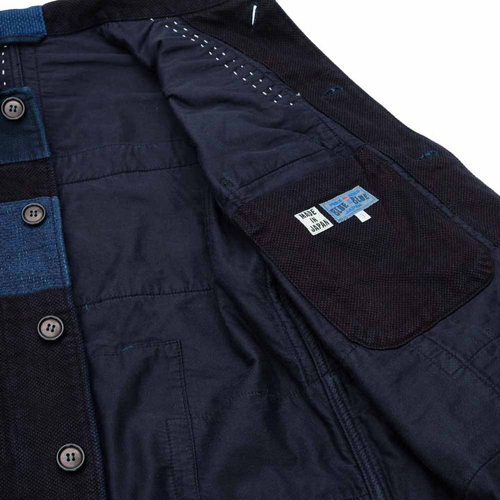 BLUE BLUE JAPAN - Honnai Sashiko Nenrin Patchwork Chore Coat -1016602
