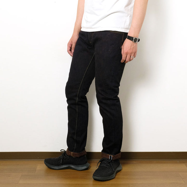 Pure Blue Japan - 15oz. Extra Slub Denim - Indigo x Persimmon - Slim Tapered - PER-EX-013