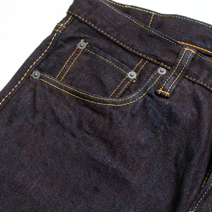 Pure Blue Japan - 15oz. Extra Slub Denim - Indigo x Persimmon - Slim Tapered - PER-EX-013