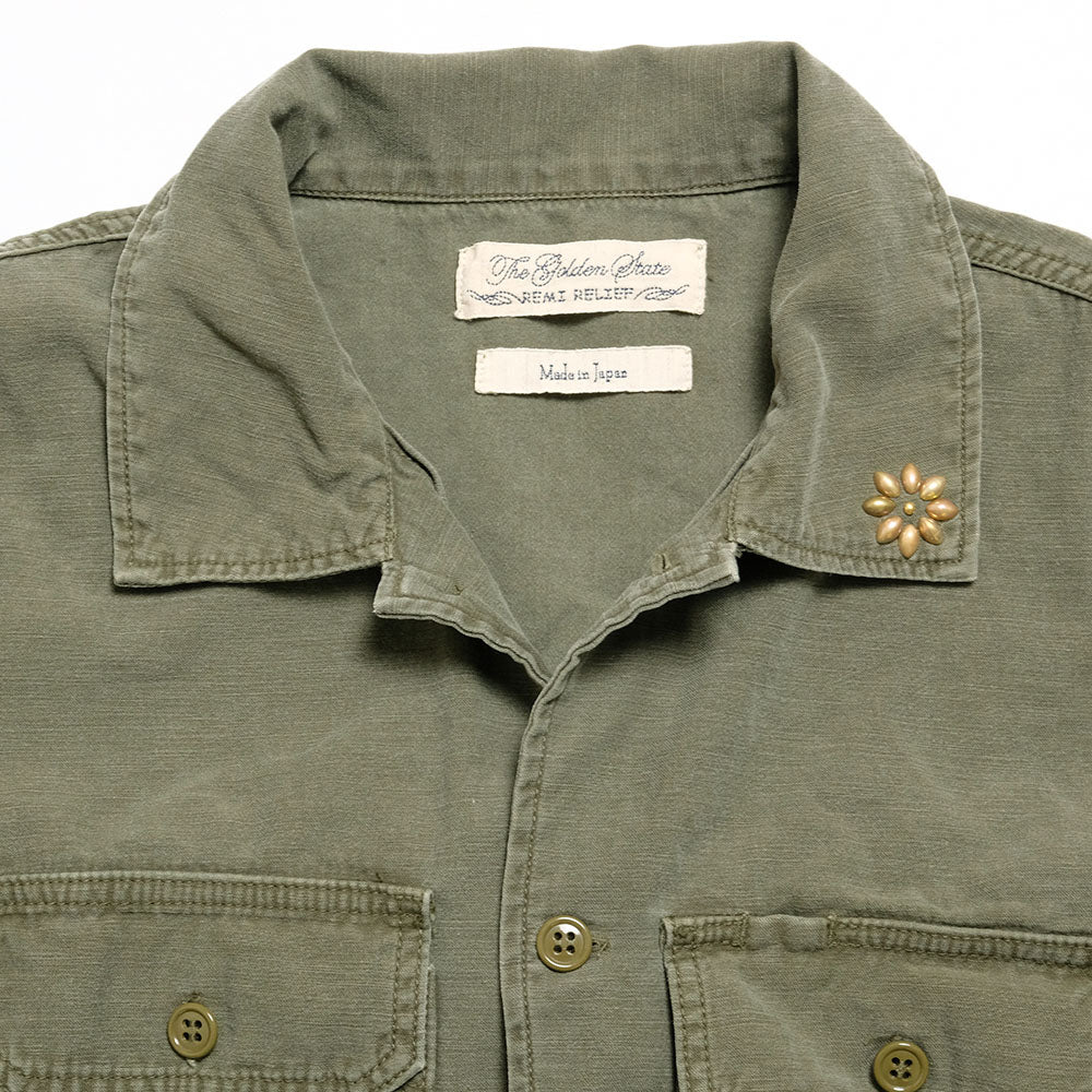 REMI RELIEF - MILITARY SHIRT - Small Flower Studs - RN2038SDN