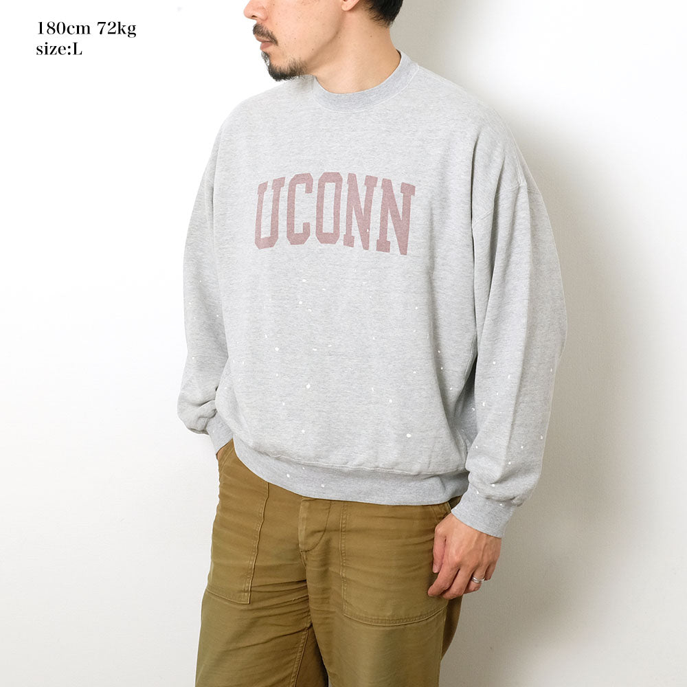 REMI RELIEF - Tanned & Painted Fleece Lining Crew - UCONN - RN26349245