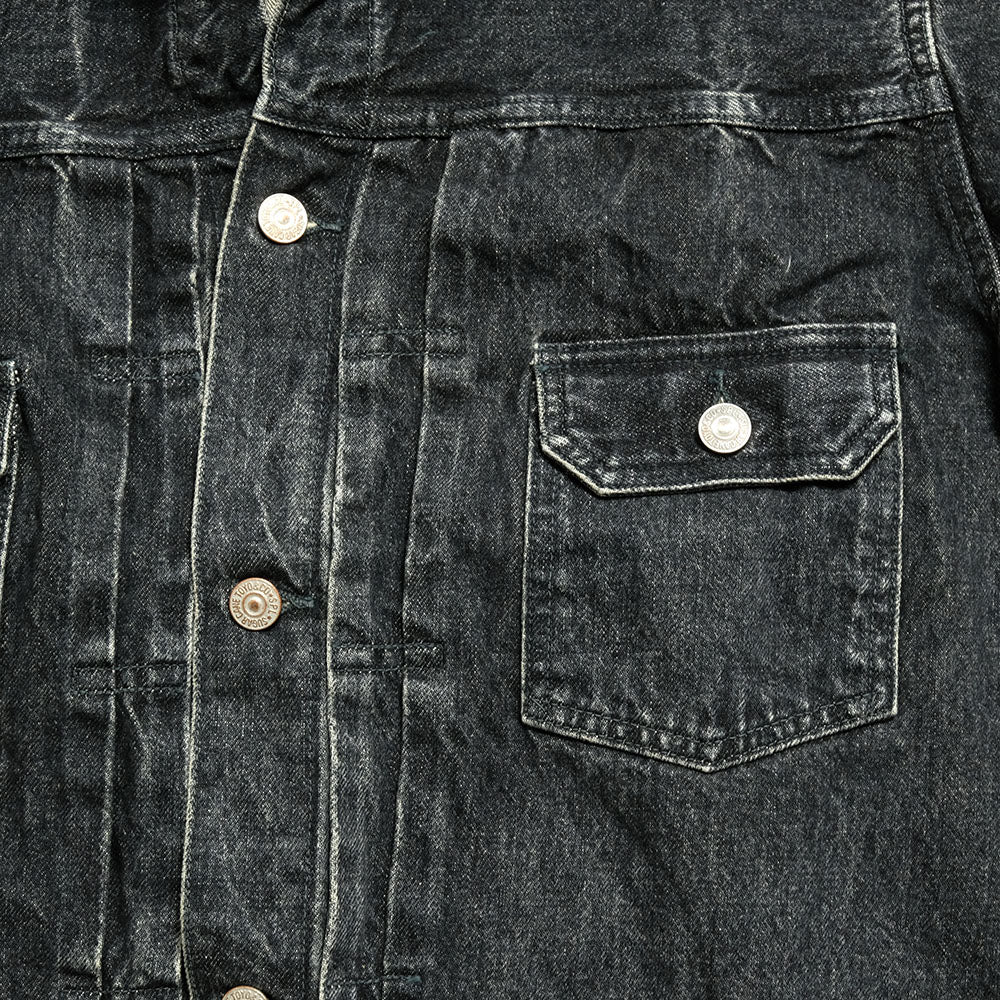 SUGAR CANE - 14.25oz. BLACK DENIM JACKET 1953 AGED MODEL - SC15650H