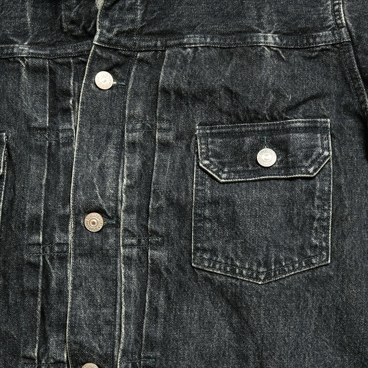 SUGAR CANE - 14.25oz. BLACK DENIM JACKET 1953 AGED MODEL - SC15650H