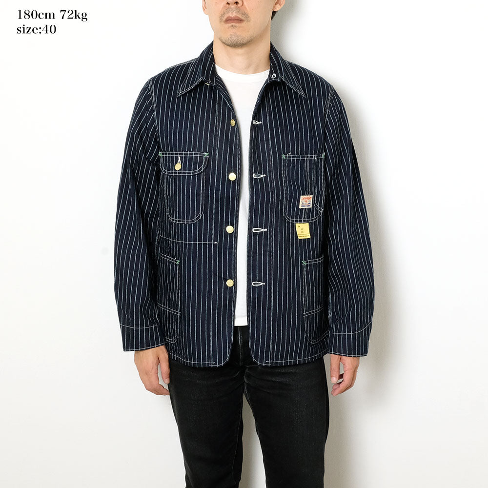 SUGAR CANE - 9oz. WABASH STRIPE WORK COAT - SC15658