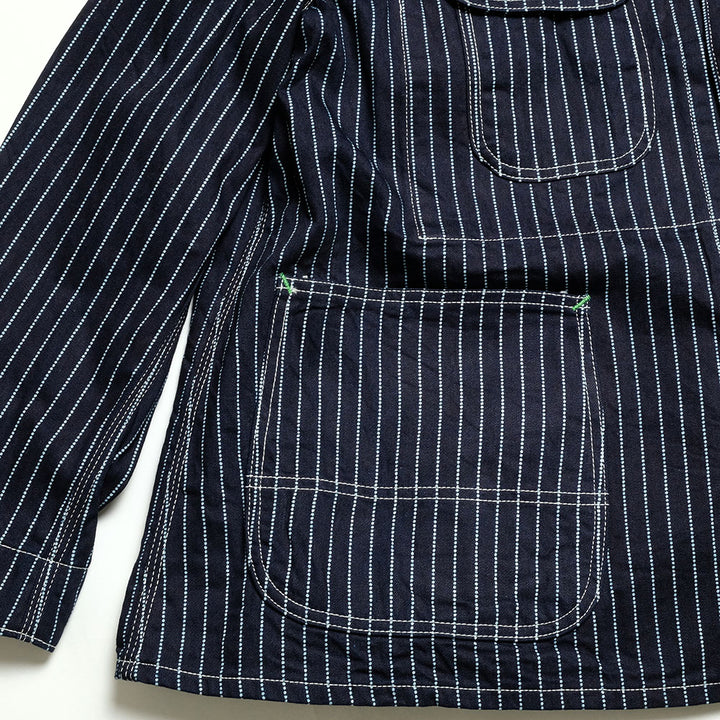 SUGAR CANE - 9oz. WABASH STRIPE WORK COAT - SC15658