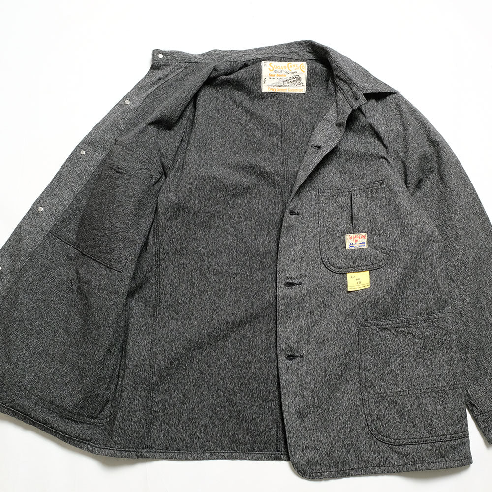 SUGAR CANE - 9oz. BLACK COVERT WORK COAT - SC15659