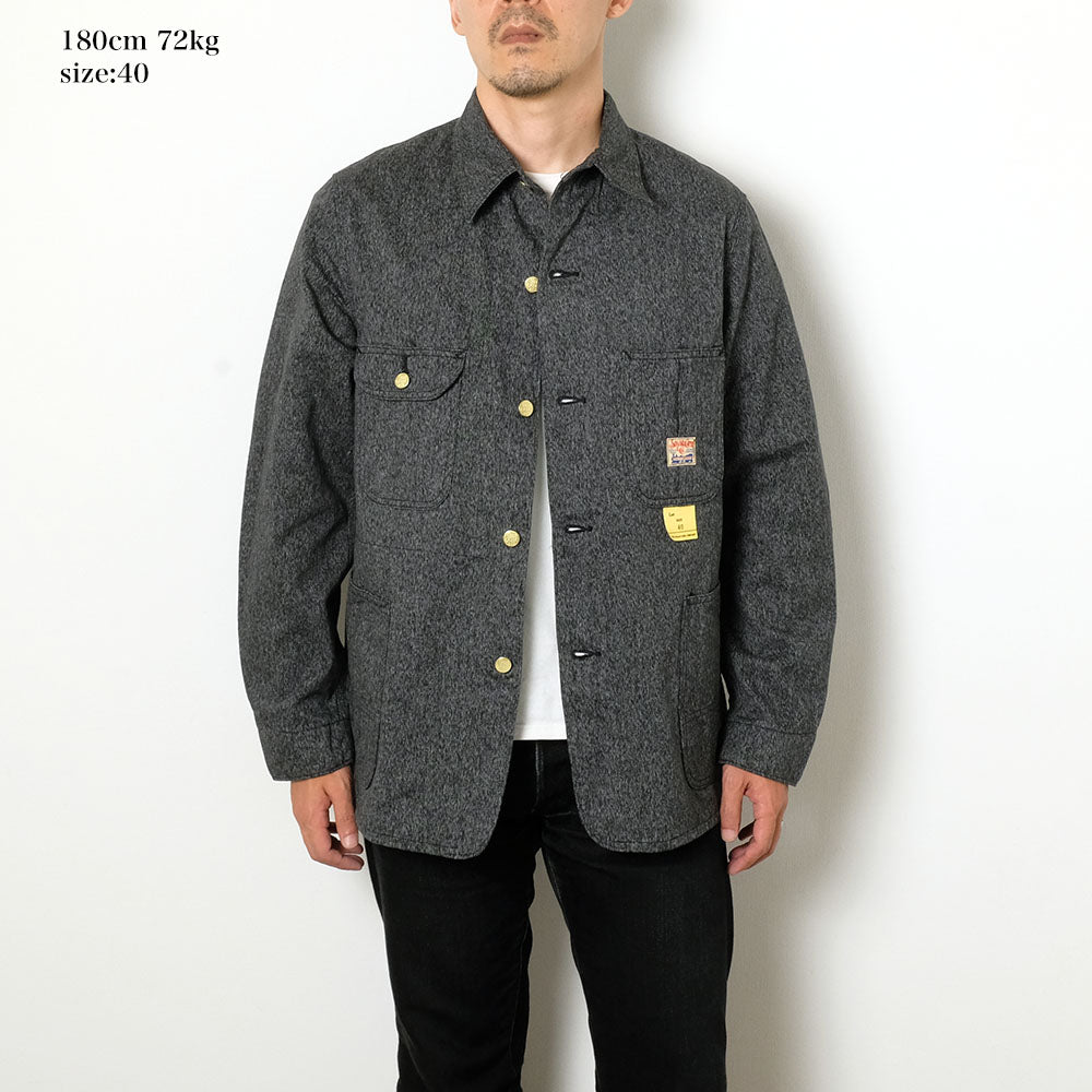 SUGAR CANE - 9oz. BLACK COVERT WORK COAT - SC15659