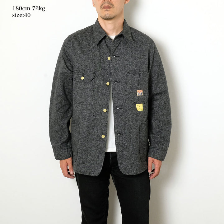 SUGAR CANE - 9oz. BLACK COVERT WORK COAT - SC15659