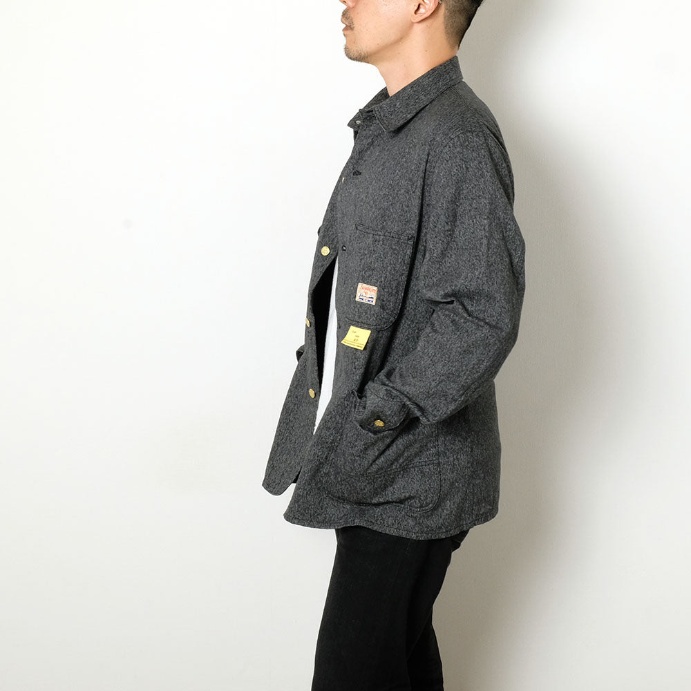 SUGAR CANE - 9oz. BLACK COVERT WORK COAT - SC15659