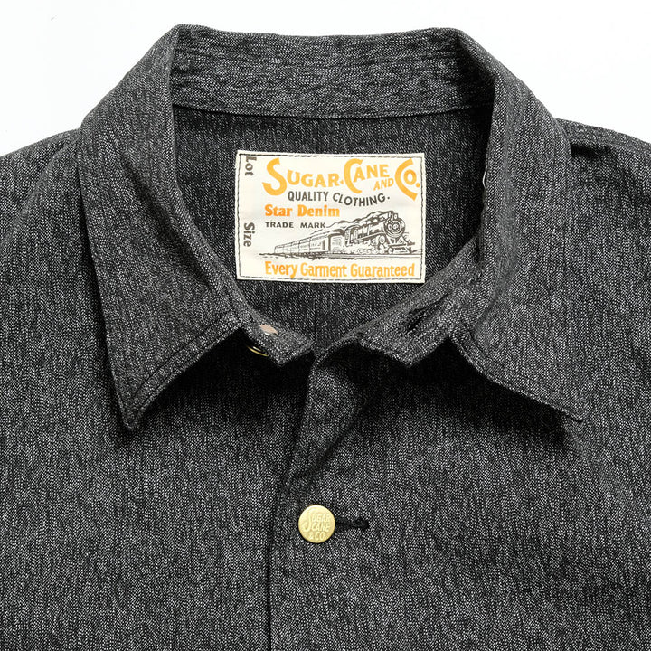 SUGAR CANE - 9oz. BLACK COVERT WORK COAT - SC15659