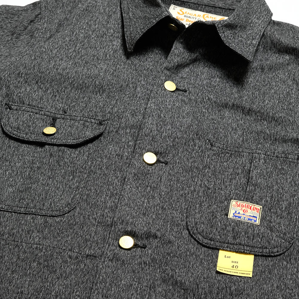 SUGAR CANE - 9oz. BLACK COVERT WORK COAT - SC15659