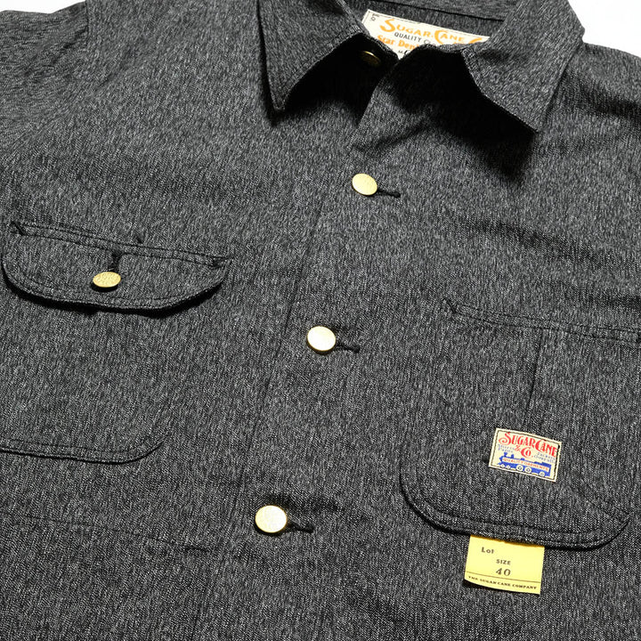 SUGAR CANE - 9oz. BLACK COVERT WORK COAT - SC15659