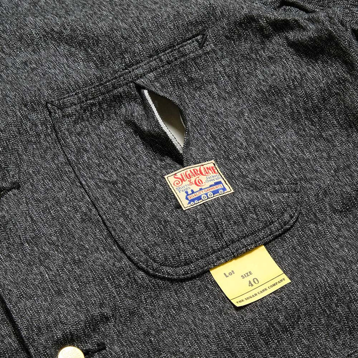 SUGAR CANE - 9oz. BLACK COVERT WORK COAT - SC15659