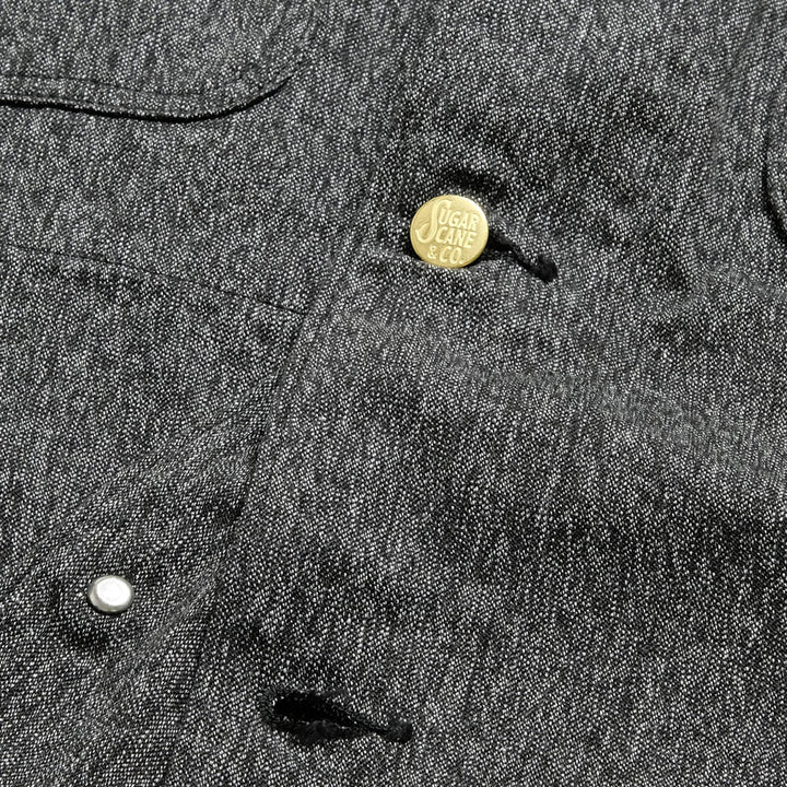 SUGAR CANE - 9oz. BLACK COVERT WORK COAT - SC15659